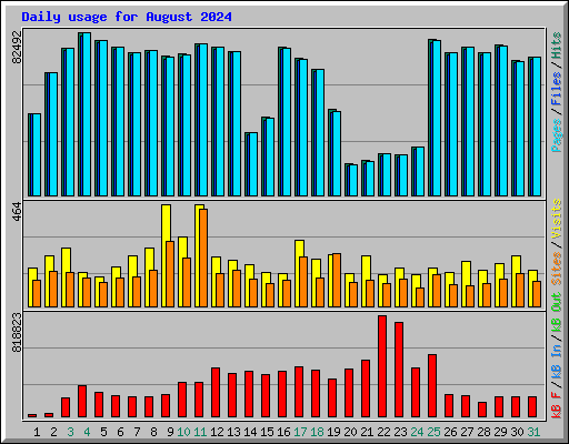 Daily usage for August 2024