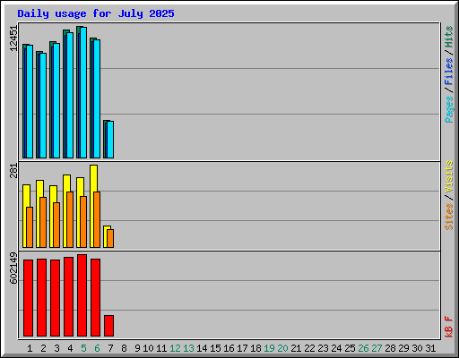 Daily usage for July 2025