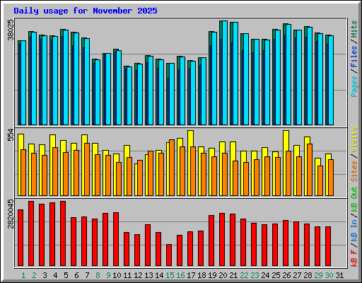 Daily usage for November 2025