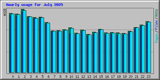 Hourly usage for July 2025